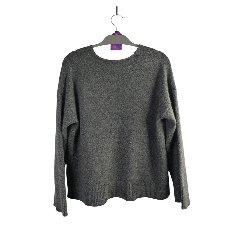 Madewell Oversized V Neck Sweater Womens Wool Blend S Cozycore Soft Grunge Gray
